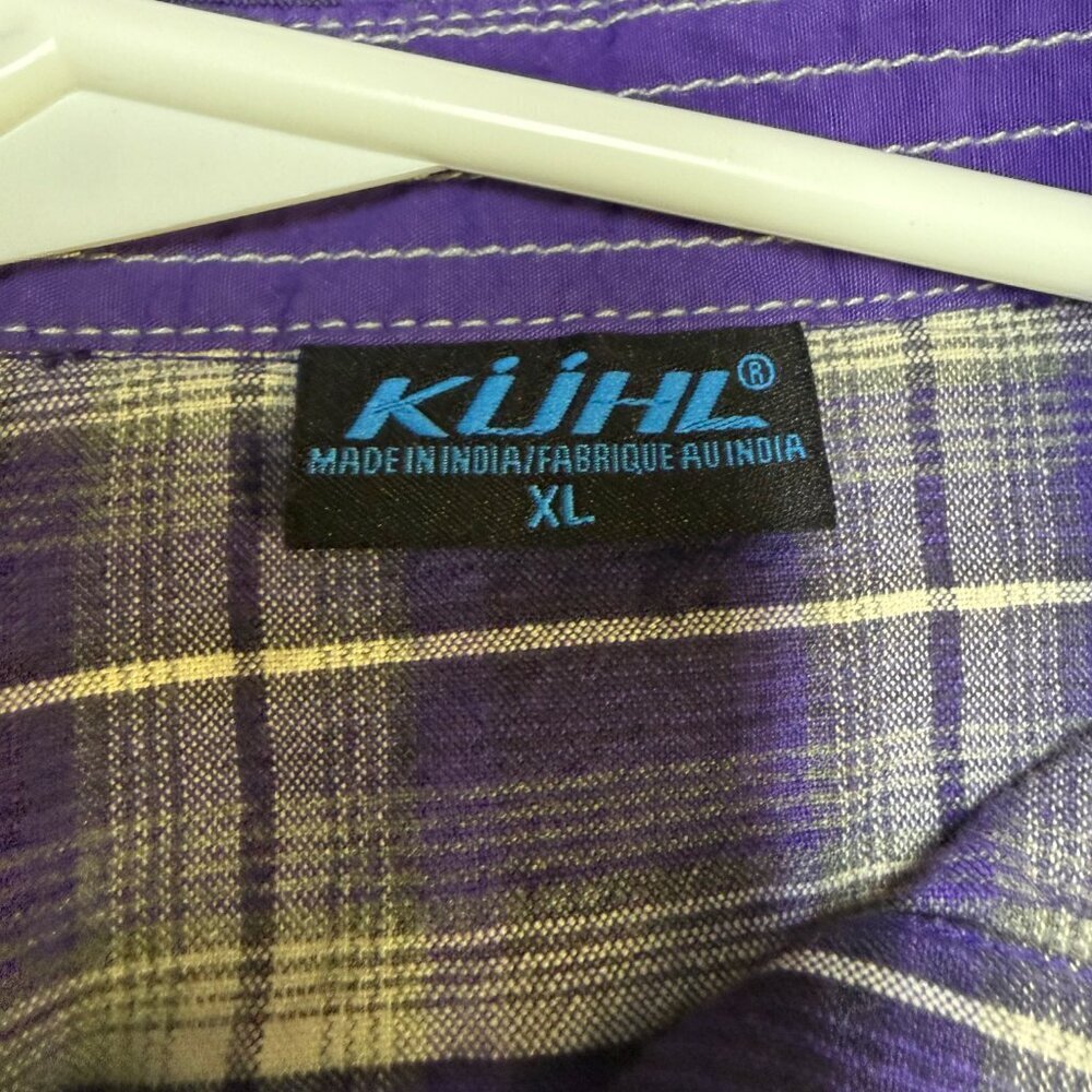 KÜHL Women’s Snap Shirt XL Purple Plaid Long Sleeve EUC - Picture 6 of 11